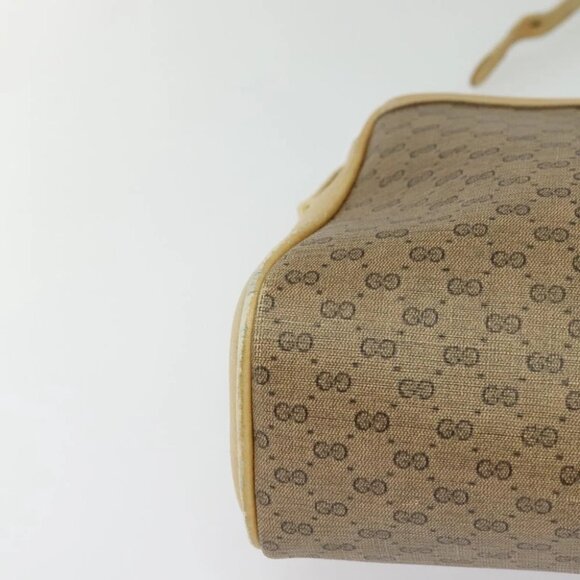 GUCCI Micro GG Supreme Shoulder Bag PVC Beige Gold Auth sw596 - Picture 10 of 15